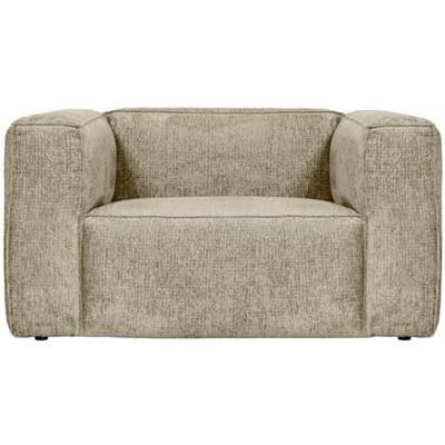 WOOOD Fauteuil 'Bean' Structure Velvet, kleur Buttermilk