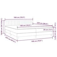 Boxspring met matras fluweel lichtgrijs 180x220 cm - thumbnail