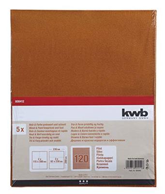 kwb 800412 Schuurpapier Korrelgrootte (num) 120 (l x b) 280 mm x 230 mm 5 stuk(s)