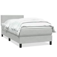 Boxspring met matras fluweel lichtgrijs 80x220 cm - thumbnail
