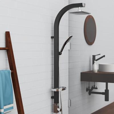 Regendouche Opbouwset Schütte Madagaskar Wellness Stortdouche Zwart en Chroom Regendouche Opbouwset Schütte Madagaskar Wellness Stortdouche Zwart en Chroom