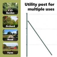 VidaXL Afrasteringspaal 13 pcs groen staal - thumbnail