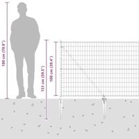 VidaXL Hek met paal grijs 1 x 10 m staal en pvc - thumbnail