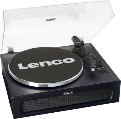 Platenspeler met 4 ingebouwde luidsprekers en bluetooth-ontvangst Zwart Platenspeler met 4 ingebouwde luidsprekers en bluetooth-ontvangst Zwart