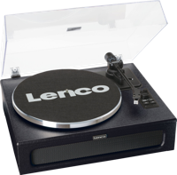 Platenspeler met 4 ingebouwde luidsprekers en bluetooth-ontvangst Zwart - thumbnail