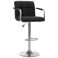Barstoelen 2 st stof zwart - thumbnail