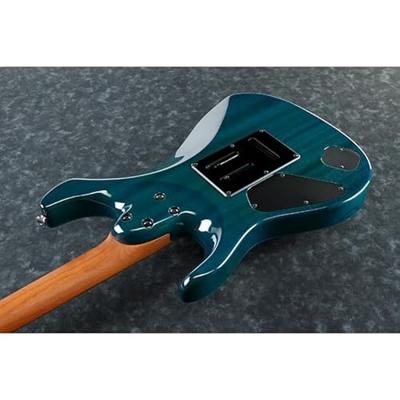 Ibanez Prestige Martin Miller Signature MM1-TAB Transparent Aqua Blue elektrische gitaar met koffer - thumbnail