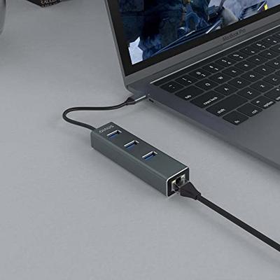 SAVIO USB Hub USB C verdeler - USB C adapter - 3 x USB C Hub - USB Adapter - USB-C Hub - Adapter USB C Switch - USB hubs - 1 x USB LAN-poort - USB C Hub - USB Multiport