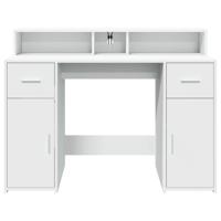 Bureau met LED-verlichting 120x55x91 cm bewerkt hout wit - thumbnail