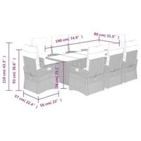 9-delige Tuinset met kussens poly rattan beige - thumbnail