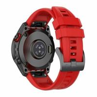 By Qubix - Siliconen sportbandje - Rood - Compatible met Garmin Descent G2 - Compatible Garmin bandje - Bandbreedte: 22mm - thumbnail