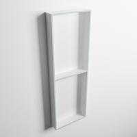 MONDIAZ EASY Nis 149,5x29,5cm in solid surface kleur Clay | Talc. 2 vakken geschikt voor in- of opbouw - thumbnail