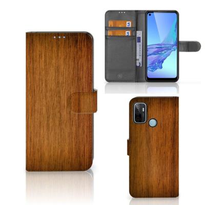 OPPO A53 | OPPO A53s | Book Style Case | Donker Hout