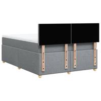 Boxspring met matras stof lichtgrijs 140x190 cm - thumbnail