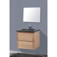 Badkamermeubelset Sanilux Wood Stone 60x47x50 cm Massief Eikenhout - thumbnail