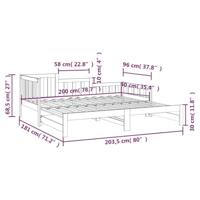 Slaapbank uitschuifbaar massief grenenhout wit 2x(90x200) cm - thumbnail