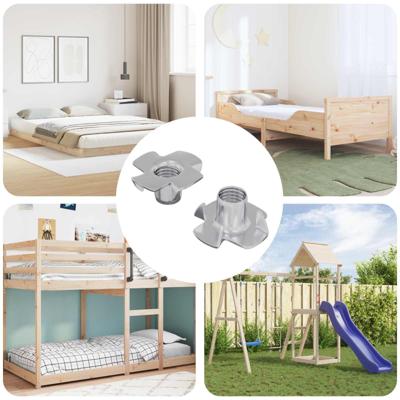 VidaXL Gestanste t-moer 2 pcs zilver m6 mm staal