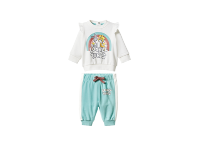 Baby joggingpak Looney Tunes of Tom en Jerry (Wit/turquoise, 62/68)