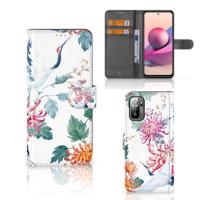 Xiaomi Redmi Note 10/10T 5G | Poco M3 Pro | Telefoonhoesje | Met pasjeshouder | Bird Flowers - thumbnail