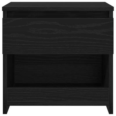 Nachtkastjes 2 stuks Zwart Eiken 40x30x39 cm Bewerkt Hout
