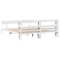 Bedframe zonder matras massief grenenhout wit 200x200 cm - thumbnail