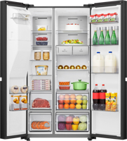 Hisense RS818N4TFC Amerikaanse koelkast Zwart - thumbnail