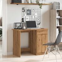 Bureau 100x50x76 cm bewerkt hout artisanaal eikenkleur - thumbnail