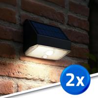Solar wandlamp beam met schemer- en bewegingssensor op zonne-energie set van 2 stuks - thumbnail