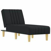 Chaise longue stof zwart - thumbnail