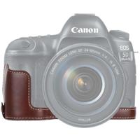 1/4 inch draad PU lederen camera halve Case Base voor Canon EOS 5D Mark IV/5D Mark III (koffie) - thumbnail