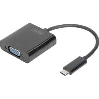 Digitus DA-70853 USB / VGA Adapter [1x USB-C stekker - 1x VGA-bus] Zwart 15.00 cm - thumbnail