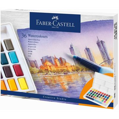 Waterverf Faber-Castell 36 kleuren in doos met palet Waterverf Faber-Castell 36 kleuren in doos met palet