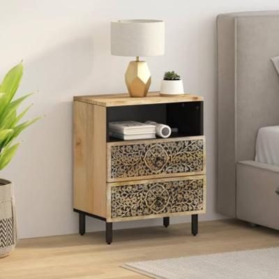 Nachtkastje 50x33x60 cm massief mangohout