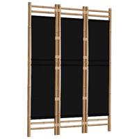 Kamerscherm 3-panelen inklapbaar 120 cm bamboe en canvas - thumbnail