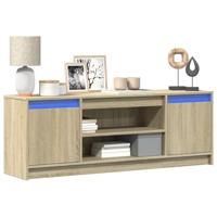 Tv-meubel met LED 139,5x34x50 cm bewerkt hout sonoma eikenkleur - thumbnail