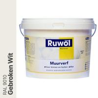 Ruwol Muurverf binnen en buiten Mat Gebroken Wit (RAL 9010) 10 liter - thumbnail