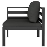 9-delige Loungeset met kussens aluminium antracietkleurig - thumbnail