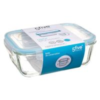 Lunchbox 5five Simply Smart Blauw Transparant Kristal 1,7 L 23 x 16,5 x 8,5 cm Rechthoekig - thumbnail