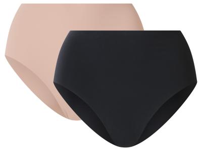 esmara Set van 2 corrigerende dames onderbroeken (Zwart/beige, L (44/46))