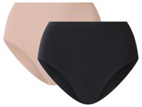 esmara Set van 2 corrigerende dames onderbroeken (Zwart/beige, L (44/46)) - thumbnail