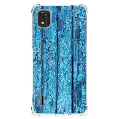 Nokia C2 2nd Edition Stevig Telefoonhoesje Wood Blue Nokia C2 2nd Edition Stevig Telefoonhoesje Wood Blue