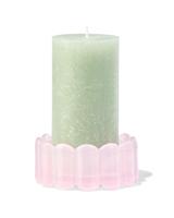 HEMA Kaarsonderzetter ⌀10x4.5cm glas ribbel roze (roze) - thumbnail