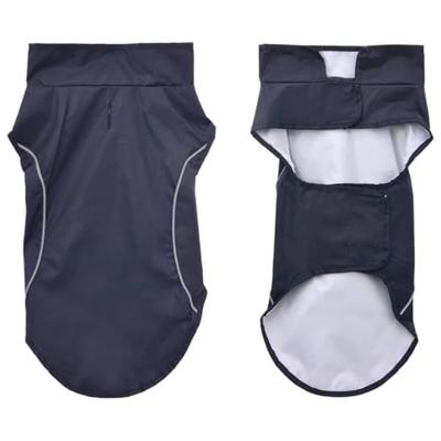 VidaXL Hondenregenjas met reflecterende strips polyester marineblauw m VidaXL Hondenregenjas met reflecterende strips polyester marineblauw m
