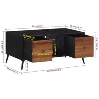 Salontafel 90x50x41 cm massief gerecycled teakhout - thumbnail