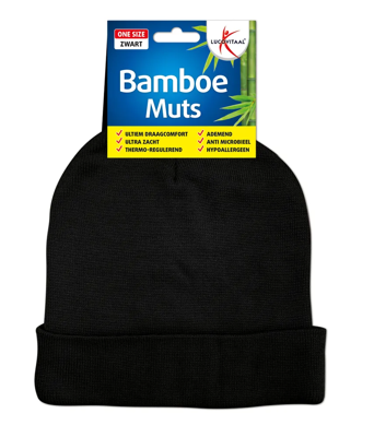 Lucovitaal Bamboe Muts Zwart