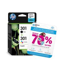 HP 301 originele zwarte/drie-kleuren inktcartridges, 2-pack - thumbnail