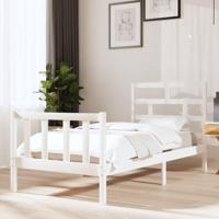 Bedframe massief grenenhout wit 90x200 cm - thumbnail