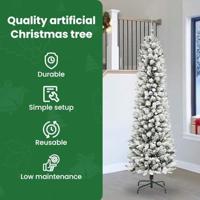 Kunstkerstboom met 300 LED Wit 240 cm PVC en Metaal en Plastic - thumbnail