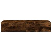 Wandschap met lades 100x36x19cm bewerkt hout gerookt eikenkleur - thumbnail