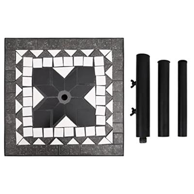 Parasolvoet vierkant 12 kg zwart en wit - thumbnail